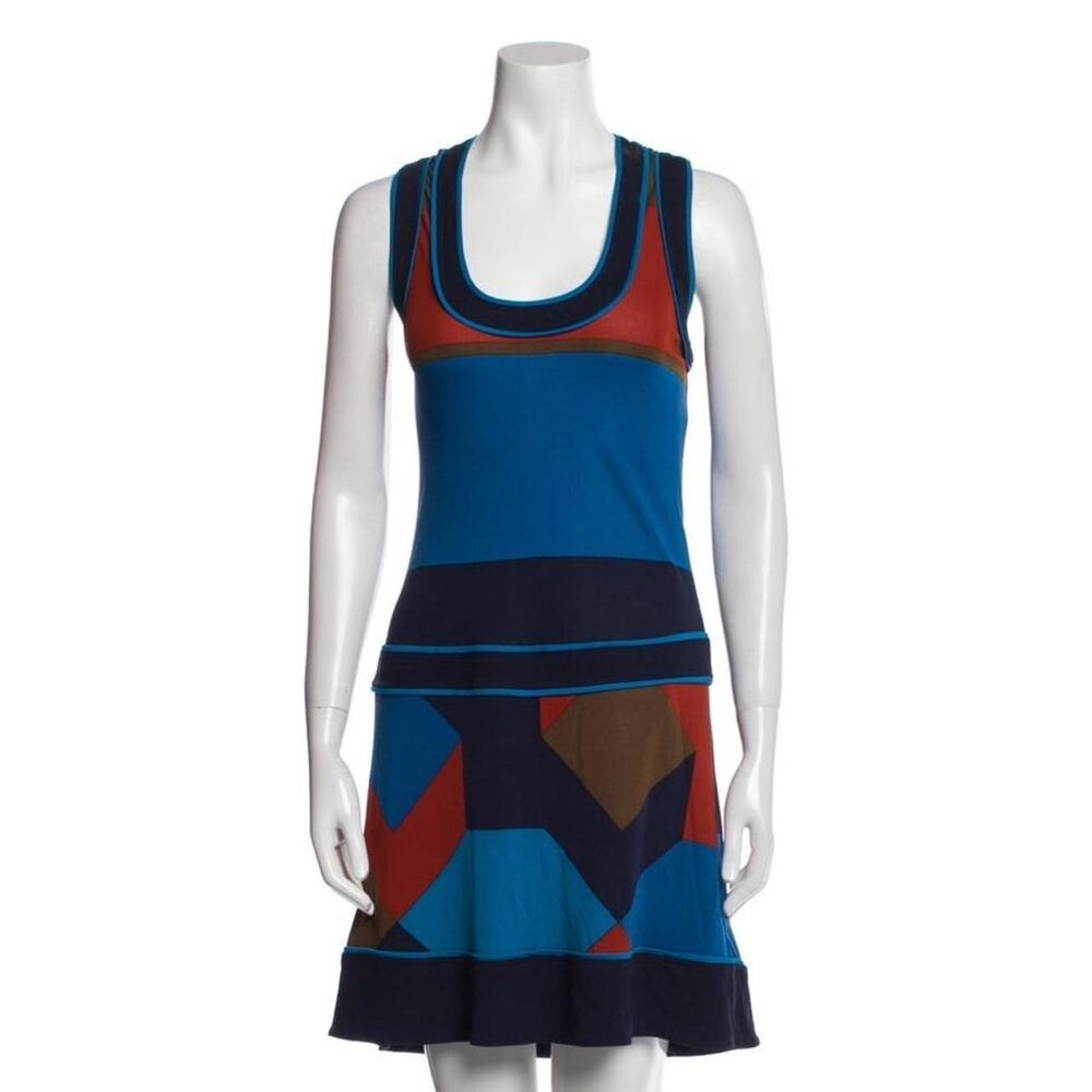 Marc by Marc Jacobs Blue and brown geometric print